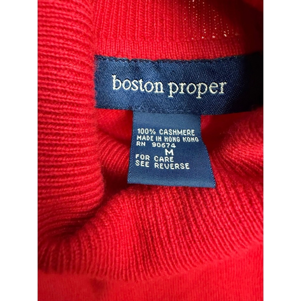 Boston Proper 100% Cashmere Red Turtleneck Midi Dress NWOT Size M - Picture 6 of 9